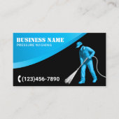 Carte De Visite Lave-pression Lave-linge Lave-linge bleu Nettoyage (Devant)