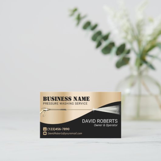 Carte De Visite Lave-pression Lave-linge Moderne Nettoyage de l'or (Debout devant)