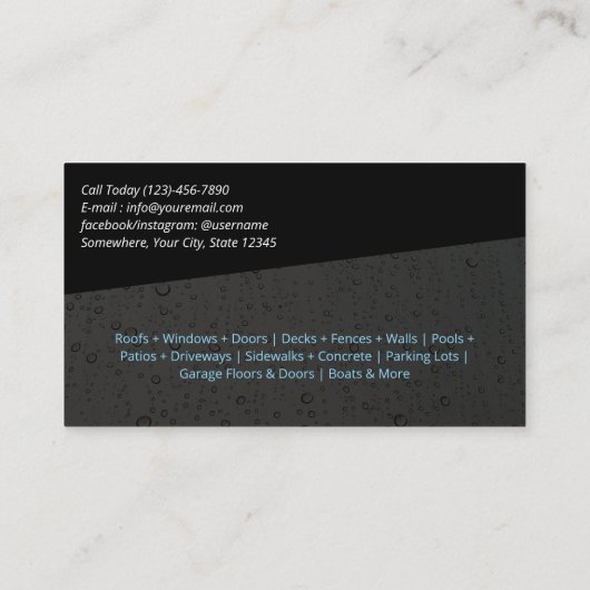 Carte De Visite Lave-pression Lave-linge moderne noir (Dos)