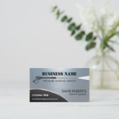 Carte De Visite Lave-pression Lave-linge Nettoyage en métal bleu (Debout devant)