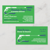 Carte De Visite Lave-pression noir Lave-linge marine vert (Devant / Derrière)