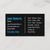 Carte De Visite Lave-pression professionnelle bleu noir (Dos)