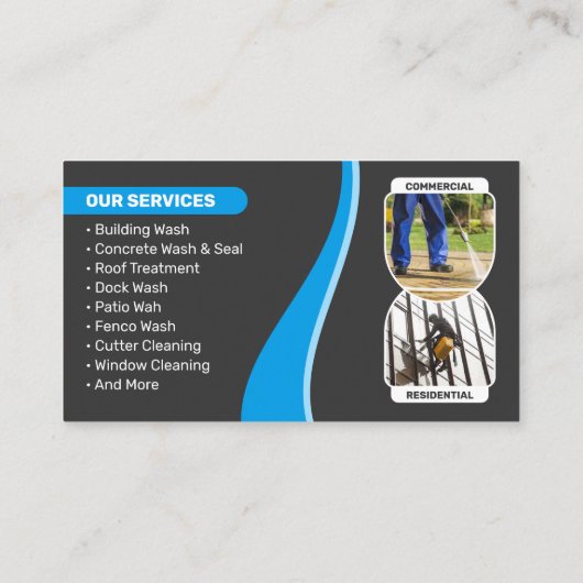 Carte De Visite Lave-vaisselle à pression bleue (Dos)