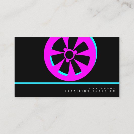 Carte De Visite Lave-voiture Neon Lave intérieur Designer Rim Logo (Devant)