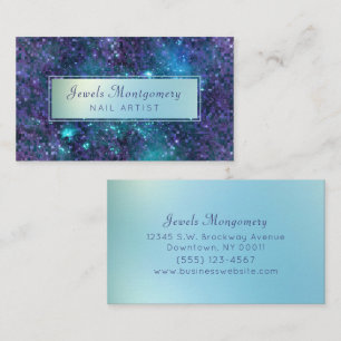 Carte De Visite Lavendar moderne Turquoise Galaxy Star