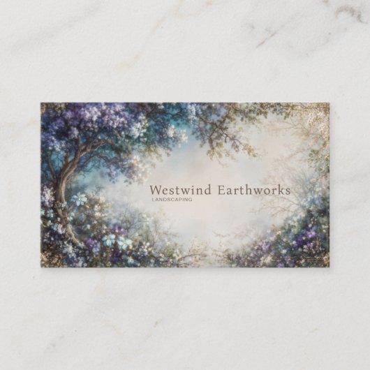 Carte De Visite Lavender Blue Floral Grove Romantic Fantasy (Devant)