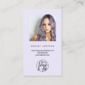 Carte De Visite Lavender brossé script photo logo commander merci (Dos)