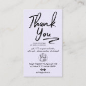 Carte De Visite Lavender brossé script photo logo commander merci (Devant)