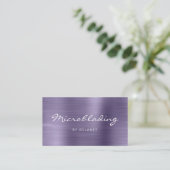 Carte De Visite Lavender Brushed Metal Script Microblading (Debout devant)