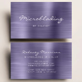 Carte De Visite Lavender Brushed Metal Script Microblading