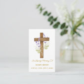Carte De Visite Lavender Cross Memorial Funeral Prayer Card (Debout devant)