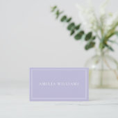 Carte De Visite Lavender Elegant Minimalist Professional (Debout devant)