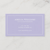 Carte De Visite Lavender Elegant Minimalist Professional (Dos)