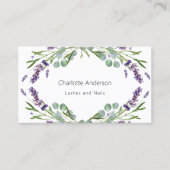Carte De Visite Lavender eucalyptus vert photo code QR (Devant)