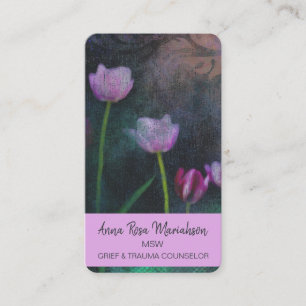 Carte De Visite *~* Lavender Grey Tulip Shabby Vintage Grunge Rose