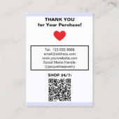 Carte De Visite Lavender Jewelry Earrings QR Code (Dos)