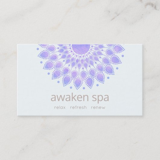 Carte De Visite Lavender Lotus Flower Spa naturel et beauté (Devant)