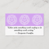 Carte De Visite Lavender Mandala (Dos)