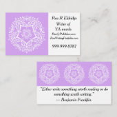 Carte De Visite Lavender Mandala (Devant / Derrière)