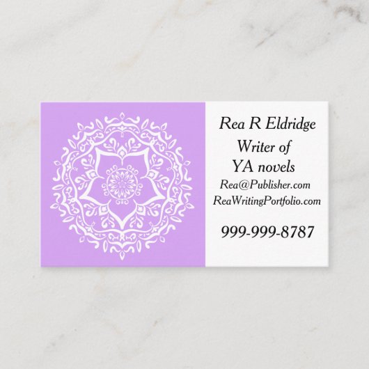 Carte De Visite Lavender Mandala (Devant)