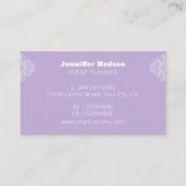 Carte De Visite Lavender moderne damask personnalisable (Dos)