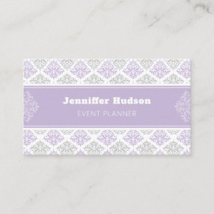 Carte De Visite Lavender moderne damask personnalisable
