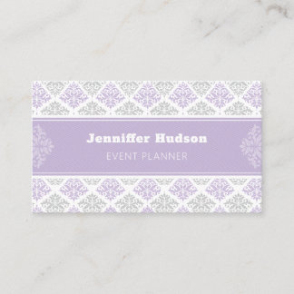 Carte De Visite Lavender moderne damask personnalisable