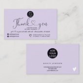 Carte De Visite Lavender moderne logo simple commander merci (Devant / Derrière)