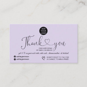 Carte De Visite Lavender moderne logo simple commander merci