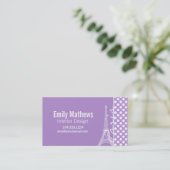 Carte De Visite Lavender Purple Pois ; Paris (Debout devant)