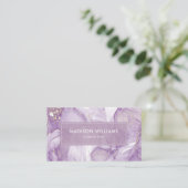 Carte De Visite Lavender Purple White Parties scintillant Professi (Debout devant)