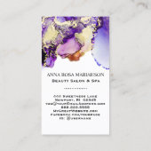 Carte De Visite *~* LAVENDER QR CODE Yummy Gold Bold AP29 (Dos)