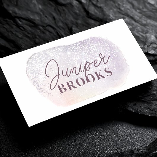 Carte De Visite Lavender Silver Social Media QR Code Parties scint