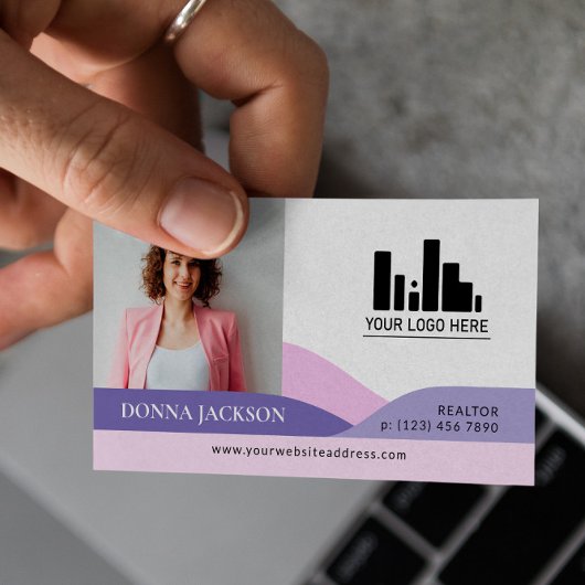 Carte De Visite Lavender Slopes Realtor Photo & Logo