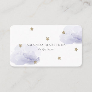 Carte de visite Lavender Stars & Clouds
