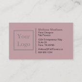 Carte De Visite Lavender Stripe and Tulips Monogramme (Dos)