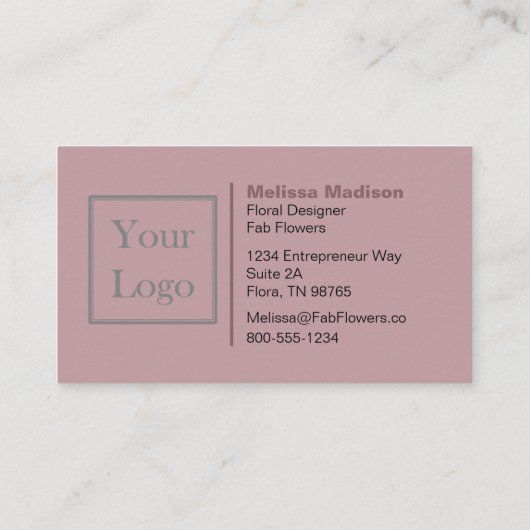 Carte De Visite Lavender Stripe and Tulips Monogramme (Dos)