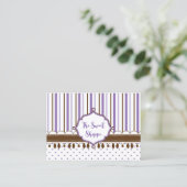 Carte De Visite Lavender Stripes Candy Sweet Shoppe (Debout devant)