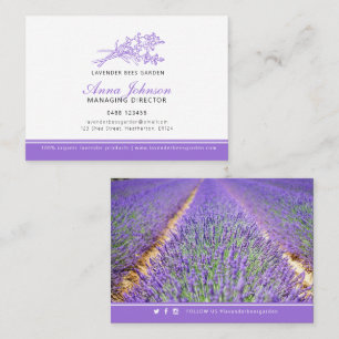 Carte De Visite Lavender violet entreprise photo paysage personnal