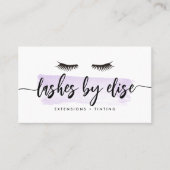 Carte De Visite Lavender Watercolor Lash Services (Devant)