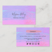 Carte De Visite Laver à l'aquarelle Abstrait violet rose ombre (Devant / Derrière)