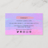 Carte De Visite Laver à l'aquarelle Abstrait violet rose ombre (Dos)