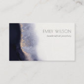 Carte De Visite Laver à l'aquarelle noire de la marine Abstraite (Devant)