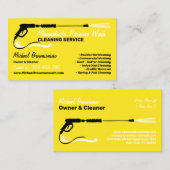 Carte De Visite Laver la pression Laver la puissance Jaune (Devant / Derrière)