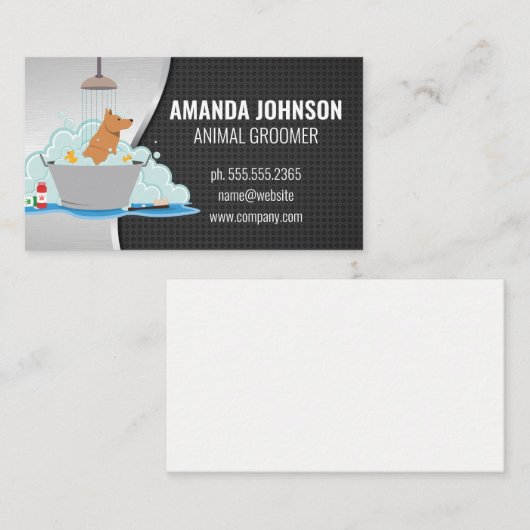 Carte De Visite Laver le chien (Devant / Derrière)