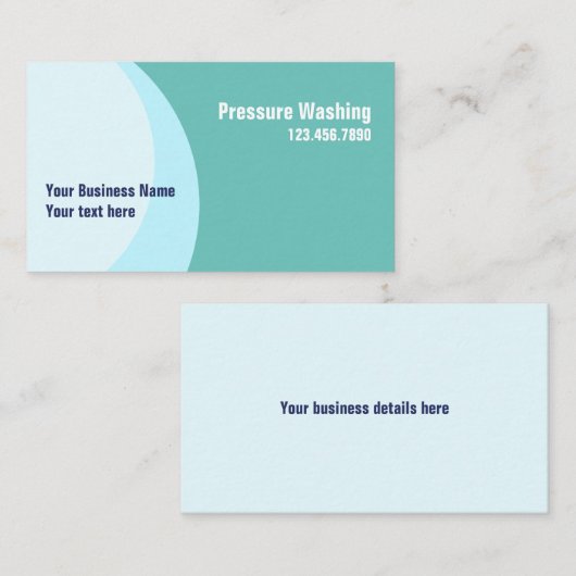 Carte De Visite Laver Manly Moderne Turquoise Bleu Pression (Devant / Derrière)