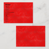 Carte De Visite Laver rouge - Customisé (Devant / Derrière)
