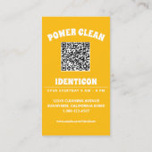 Carte De Visite Laveur haute pression Power Clean avec code QR (Dos)