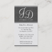 Carte De Visite L'avocat légendaire de Grey Slate White (Dos)