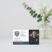 Carte De Visite Law Enforcement Photo QR Code Police Business Card (Debout devant)